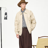 American Retro Street Trend Lapel PU Leather Jacket For Men