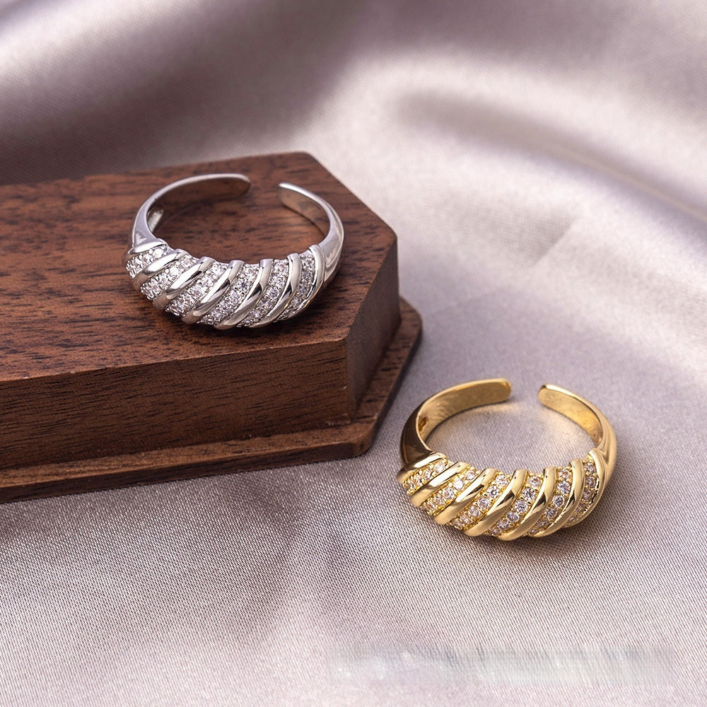 Adjustable Zircon Statement Ring