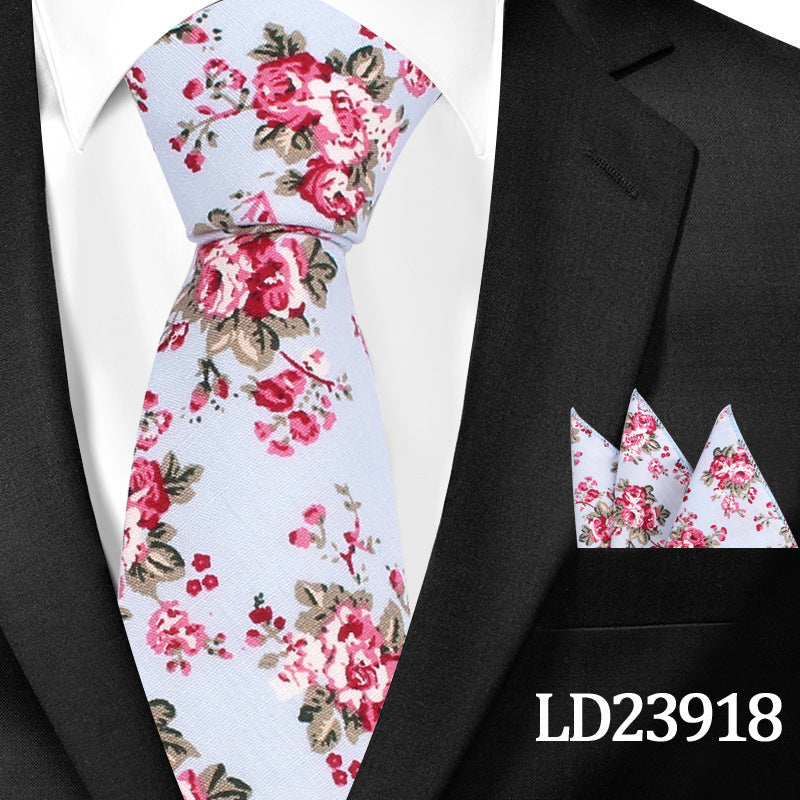 Floral Print 6cm Tie & Pocket Square Set