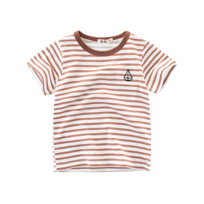 Boys Cotton Striped T-Shirt