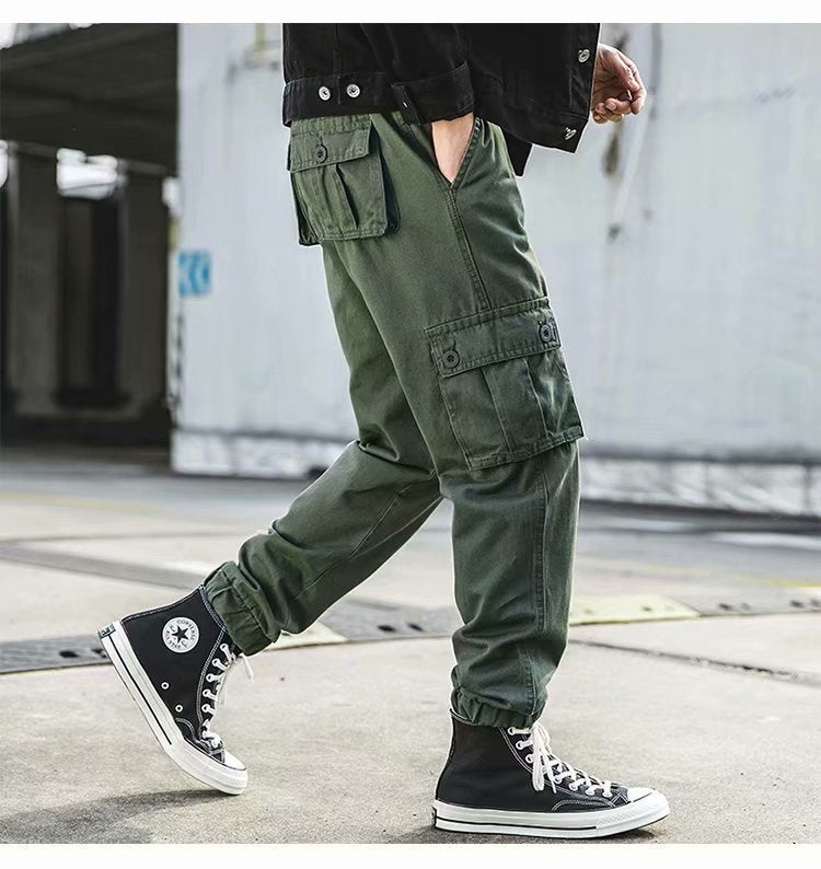 Men's Cropped Multi-Pocket Cargo Pants