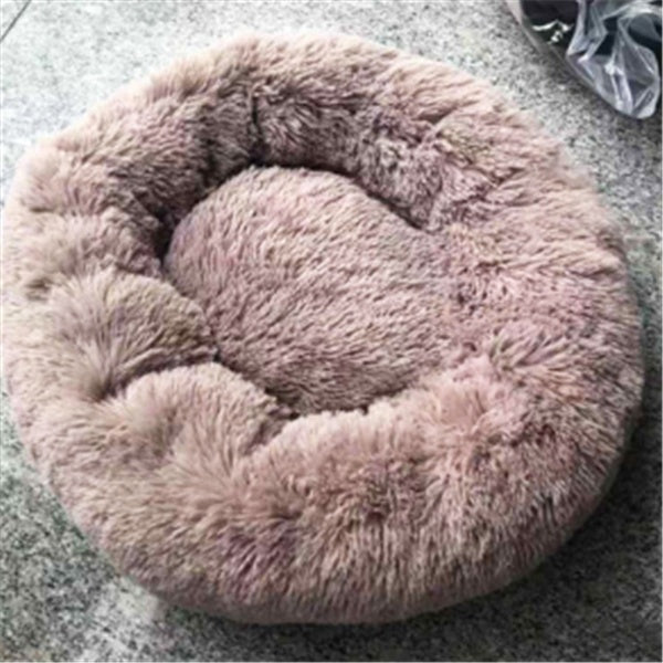 Round Long-Plush Pet Cushion Bed