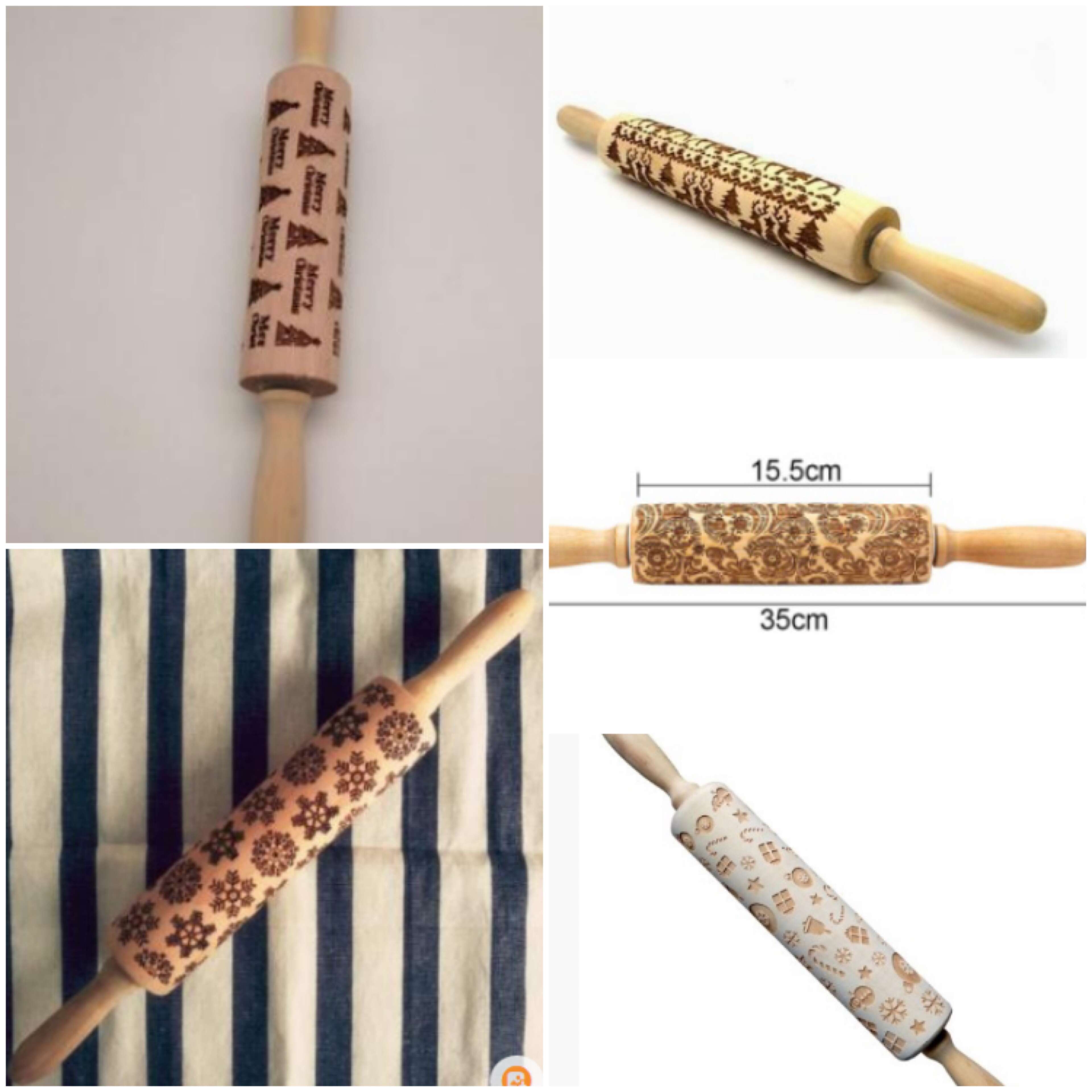 Christmas Embossing Rolling Pin