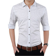 Men's Polka Dot Slim Dress Shirt