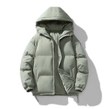 Men's Hoodie Coat Winter Fashion Solid ZIp-up Thickened Cotton-padded Jacket Casual Warm Outwear Top Clothing