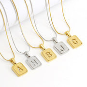 18K Gold Hollow Square Letter Necklace
