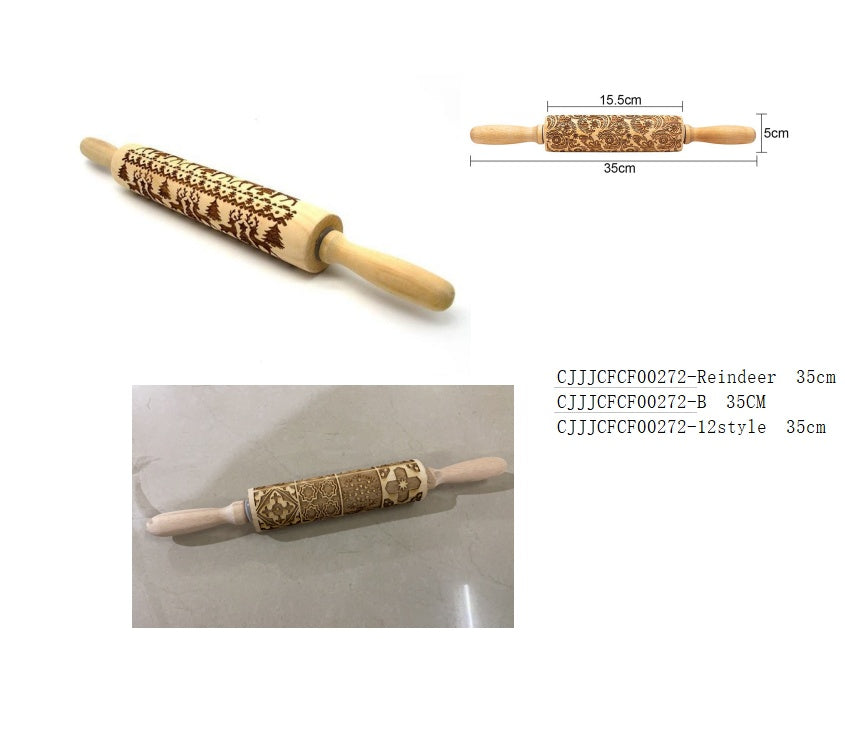 Christmas Embossing Rolling Pin