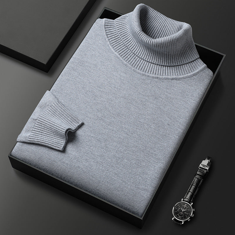 Slim-Fit Solid Color Turtleneck Pullover