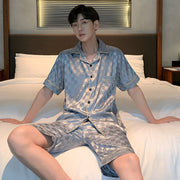 Men's Ice Silk Short-Sleeve Pajama Set
