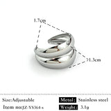 Stainless Steel Contrast Color Plating 18K Stitching Ring