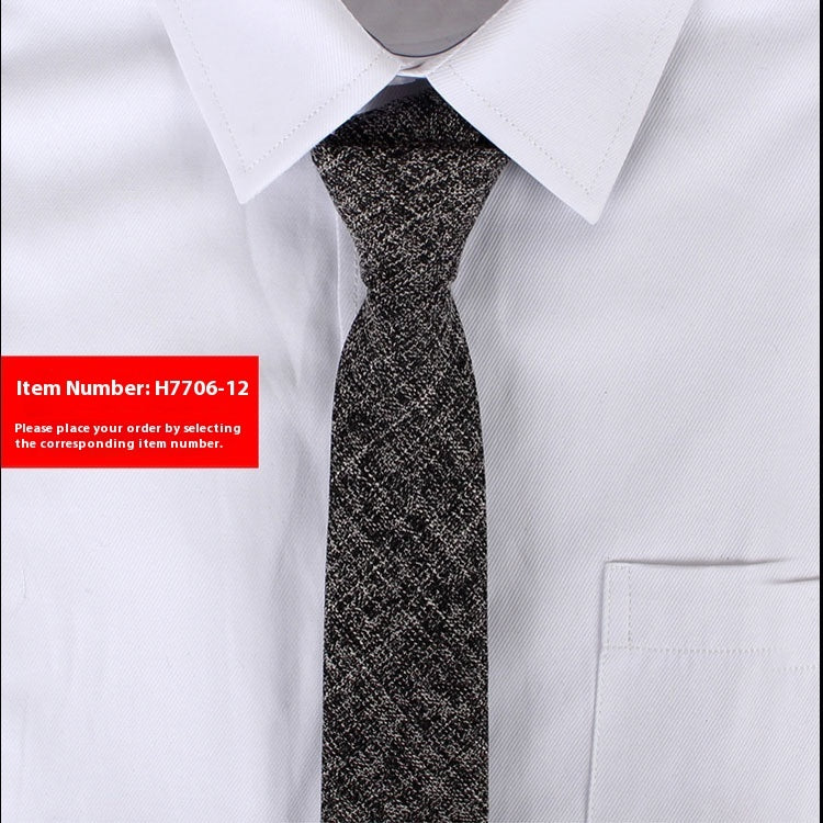 Solid Color 6cm Cotton Wedding Tie