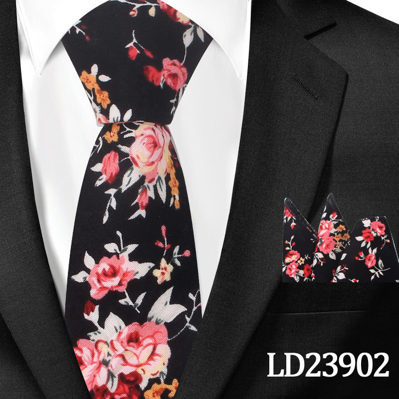 Floral Print 6cm Tie & Pocket Square Set