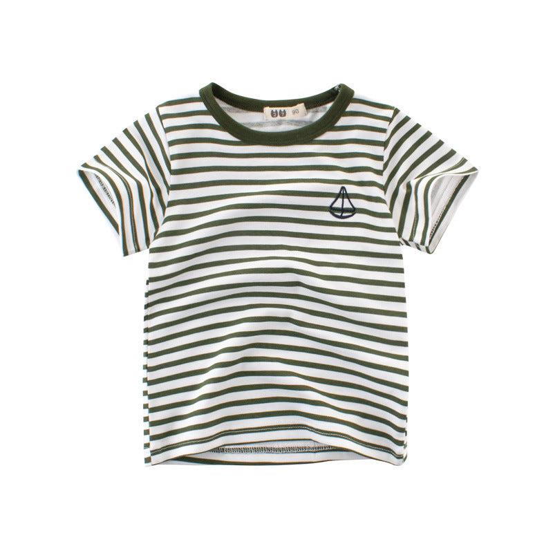 Boys Cotton Striped T-Shirt