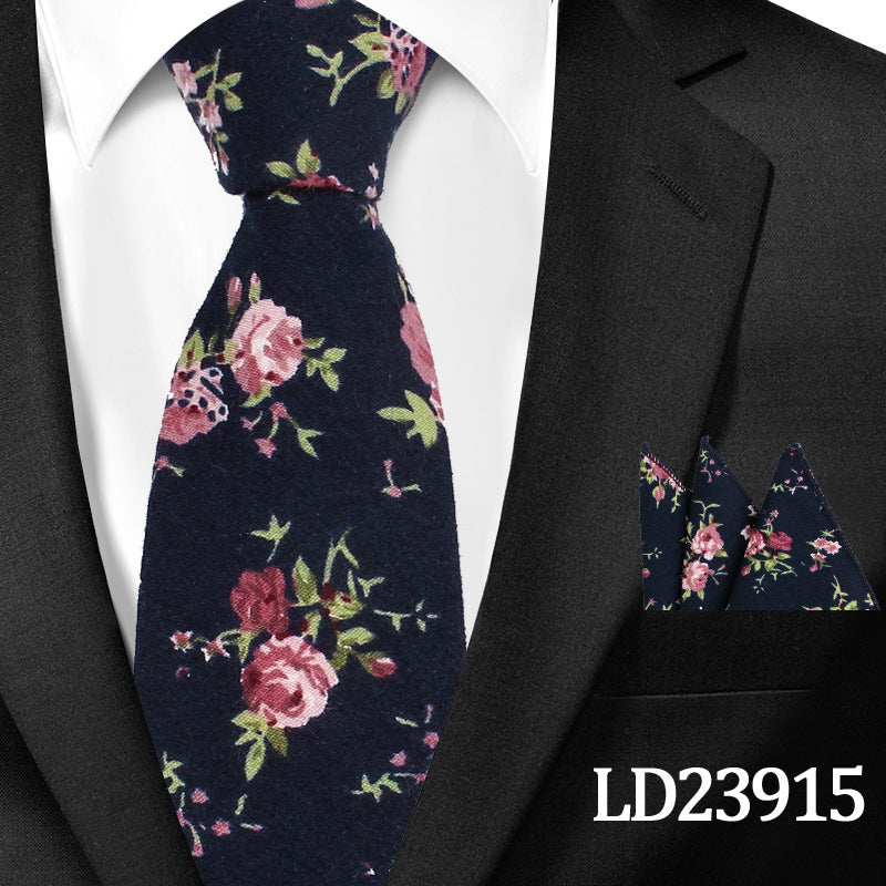 Floral Print 6cm Tie & Pocket Square Set