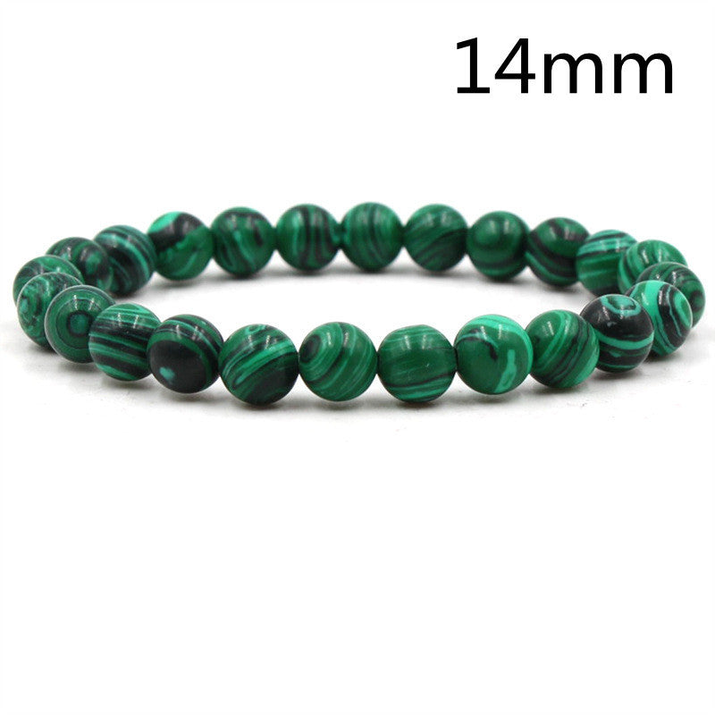 Malachite Stretch Bracelet — Black Matte