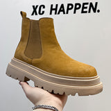 Chelsea Men's Low-top Smoke Pipe Platform Martin Boots