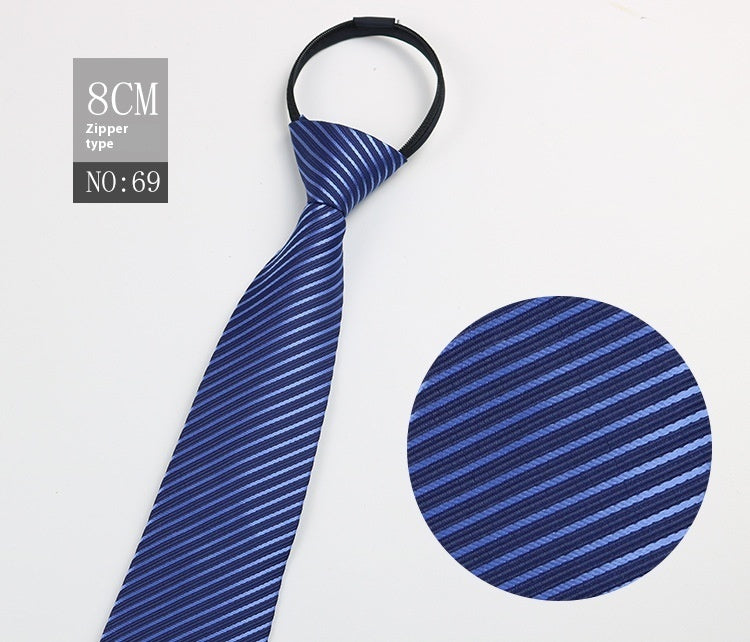 Men's Zip-Tie Striped Necktie