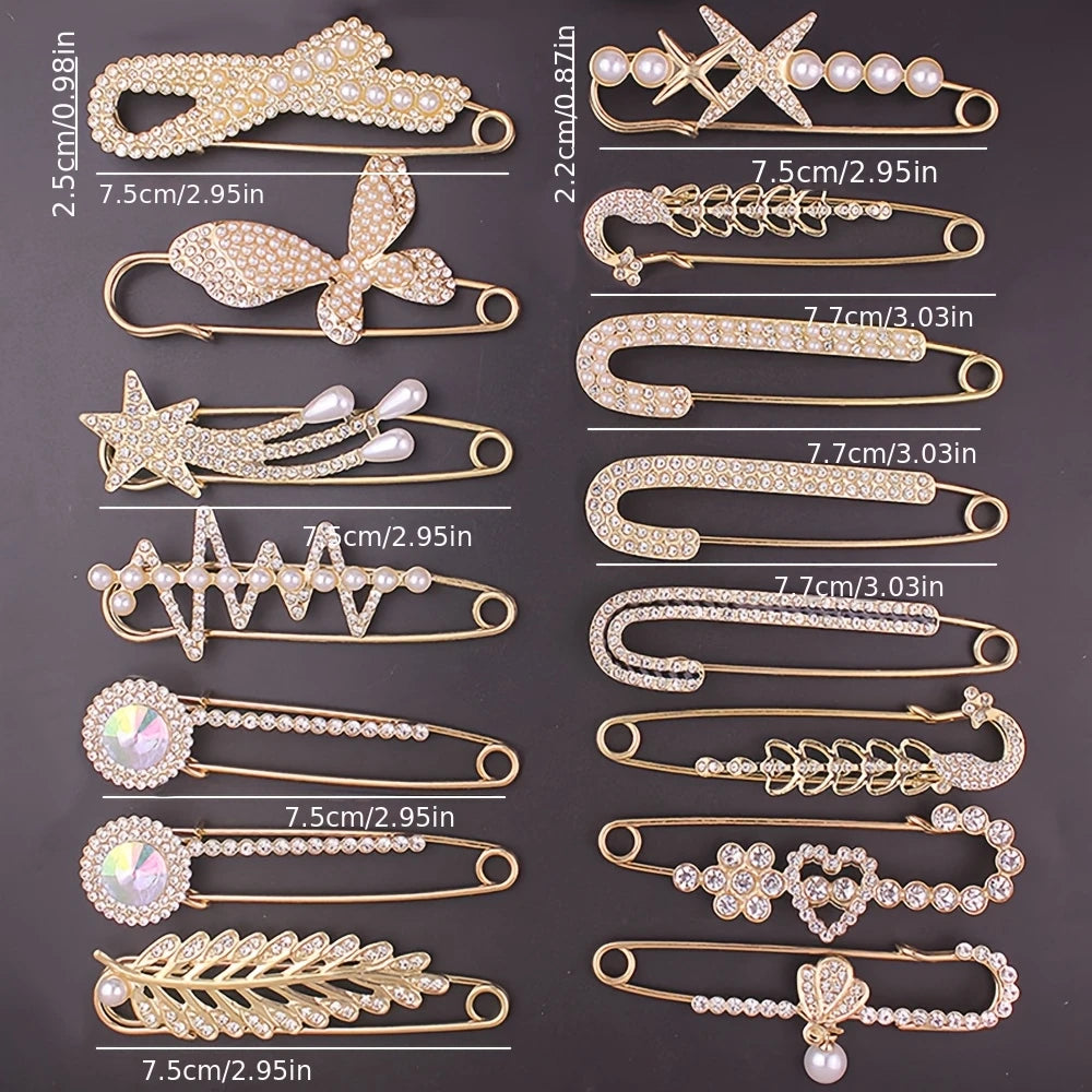 10pc Multifunctional Brooch & Scarf Clip Set