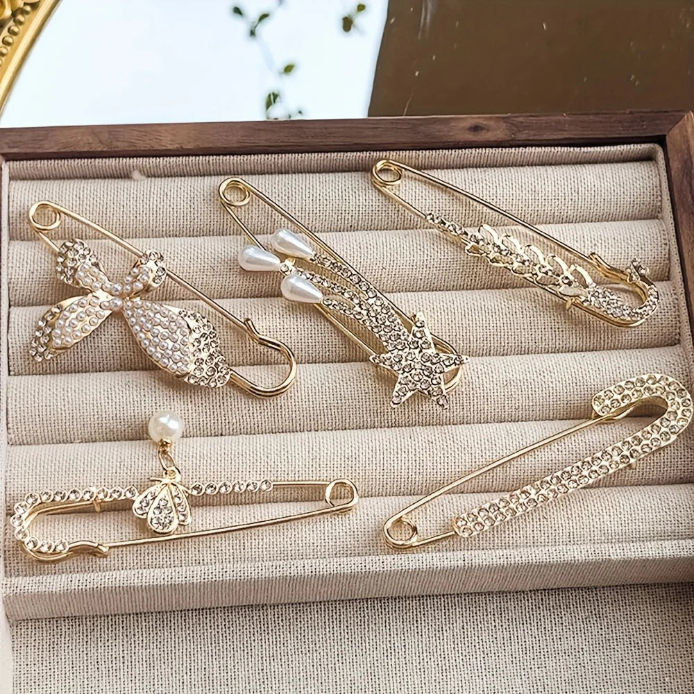 10pc Multifunctional Brooch & Scarf Clip Set