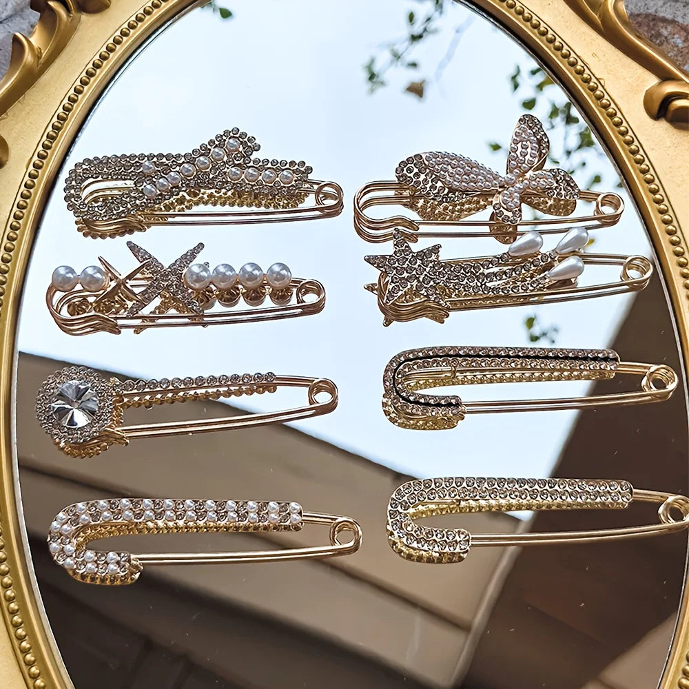 10pc Multifunctional Brooch & Scarf Clip Set