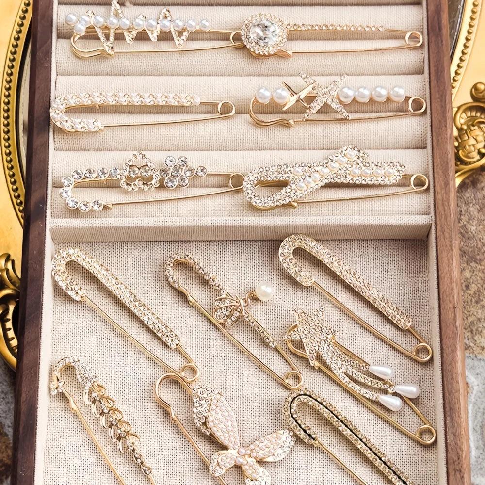 10pc Multifunctional Brooch & Scarf Clip Set
