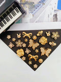 24 pieces of golden fashion (butterfly, bow, flower, bee, star rabbit head) accessories - easy-to-install detachable DIY accesso
