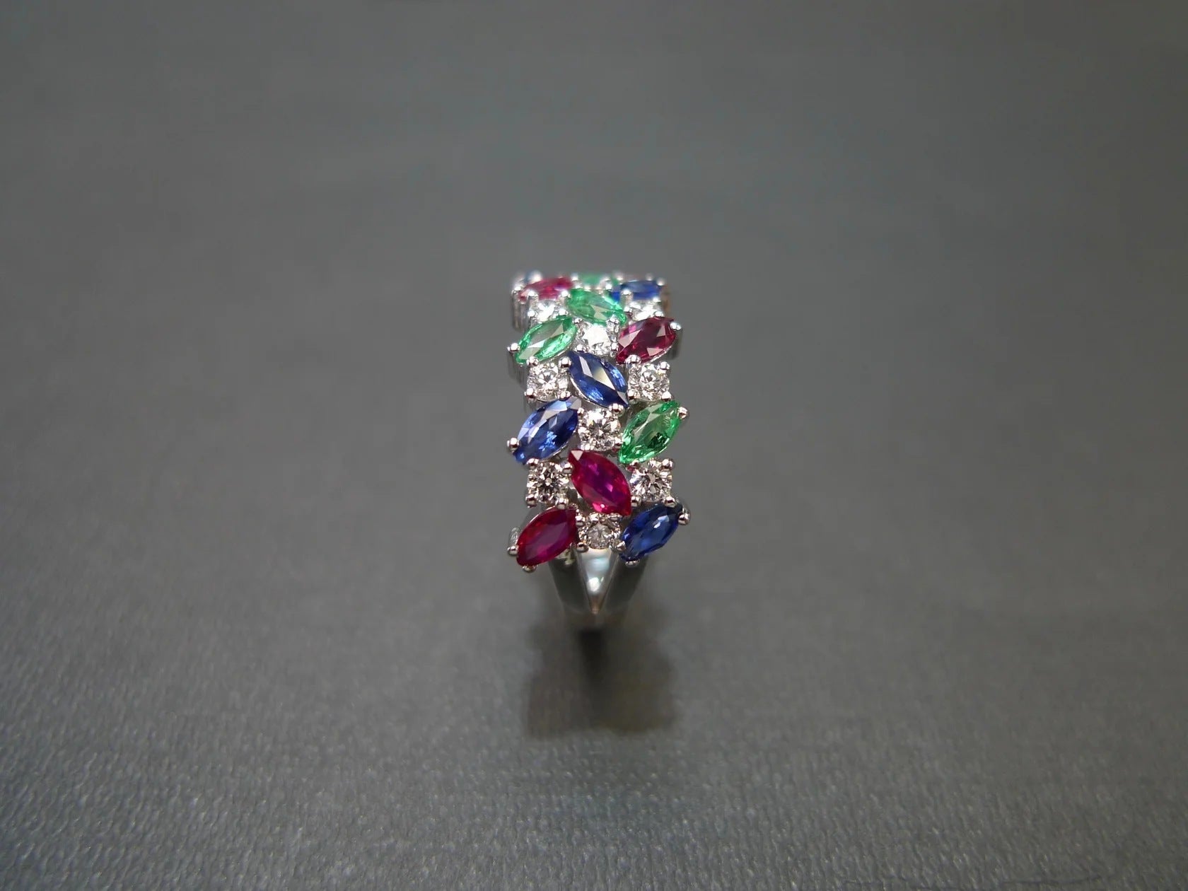 Marquise Zircon Triple-Row Ring