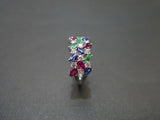 Colorful Horse Eye Zircon Three Rows Inlaid Personality Trendy Ladies Index Finger Ring