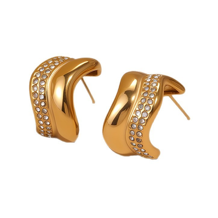 Geometric Diamond Stud Earrings