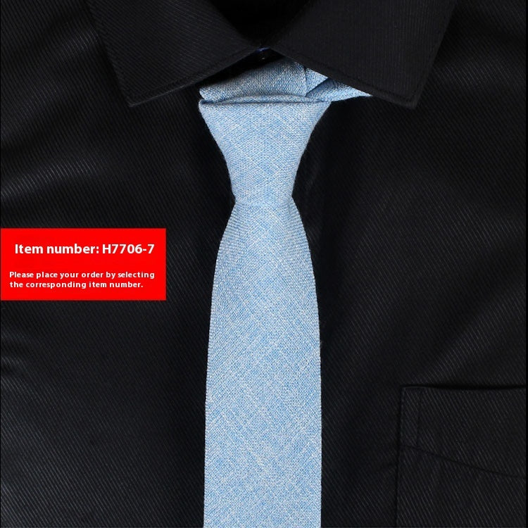 Solid Color 6cm Cotton Wedding Tie
