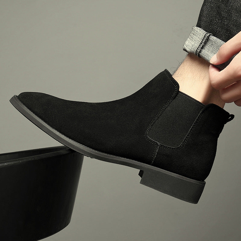 Men's Suede Pointed-Toe Martin Boots