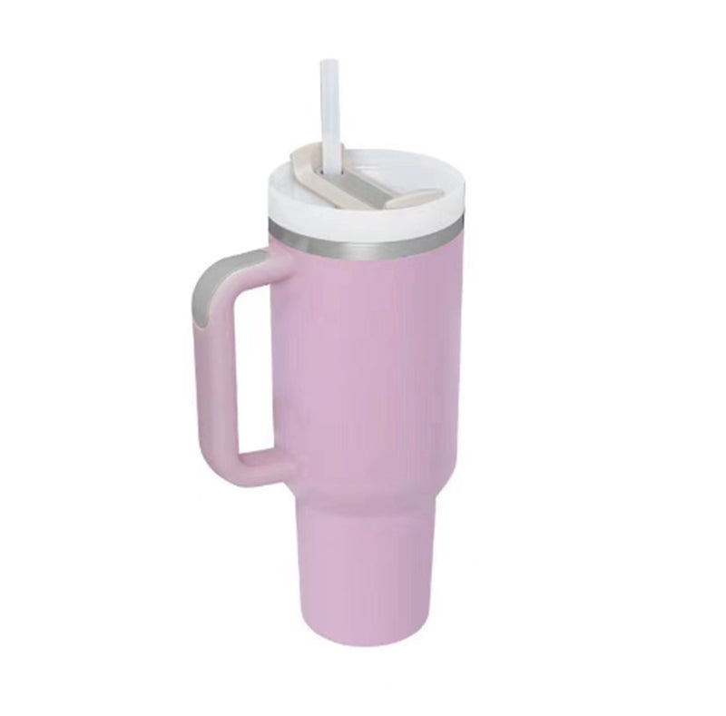 40oz Insulated Tumbler with Handle and Straw
