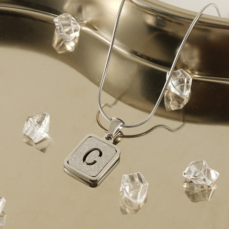 18K Gold Hollow Square Letter Necklace