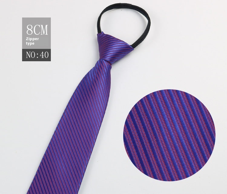 Men's Zip-Tie Striped Necktie