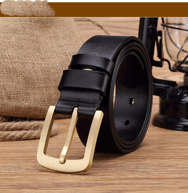 Men's Casual Retro Brass Pin-Buckle Belt