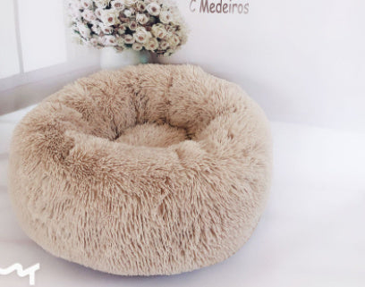 Plush Donut Calming Pet Bed