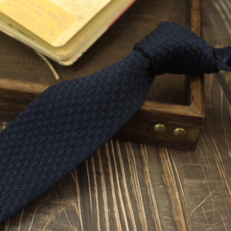 Narrow Woolen Knit Tie