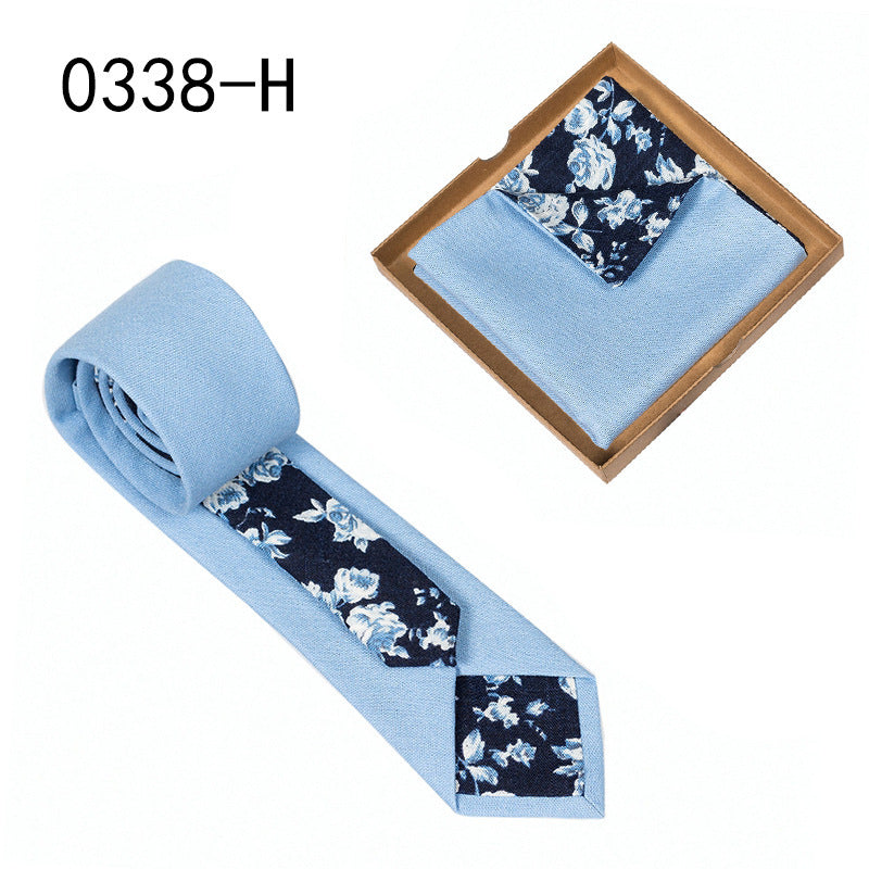Floral Cotton Necktie & Pocket Square Set