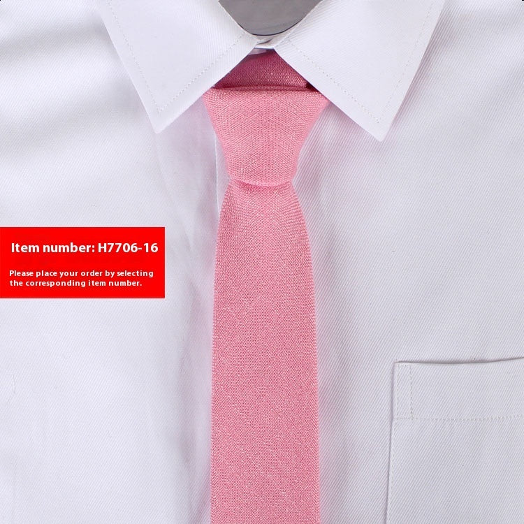 Solid Color 6cm Cotton Wedding Tie