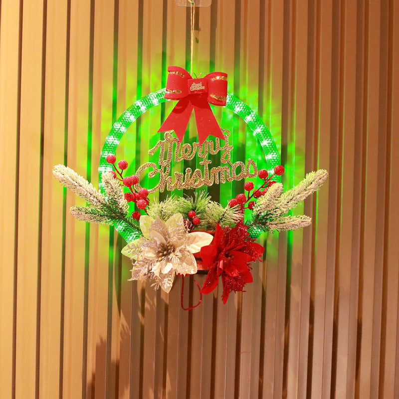 Christmas Luminous Garland Door Hanger — 30cm