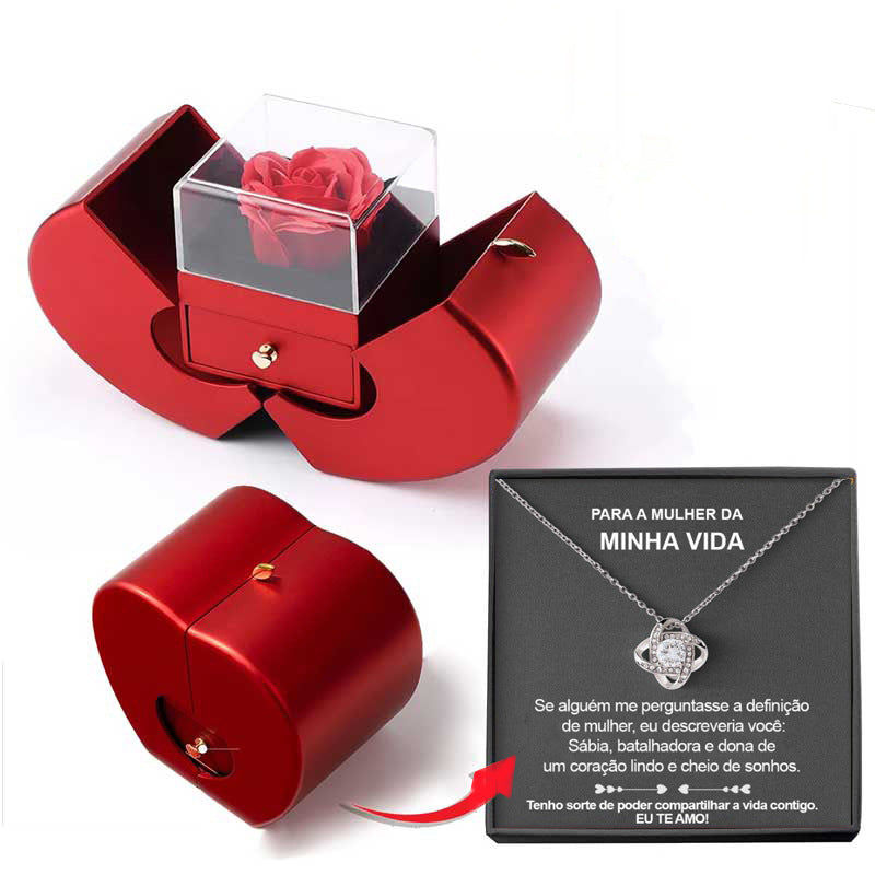 Cartih Eternal Rose Gift Box — Necklace + Preserved Rose