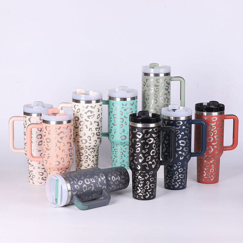 40oz Insulated Tumbler with Handle and Straw