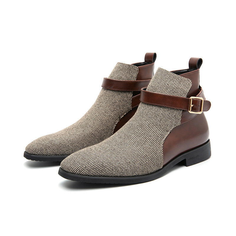 Men's Color-Block Biker Boots