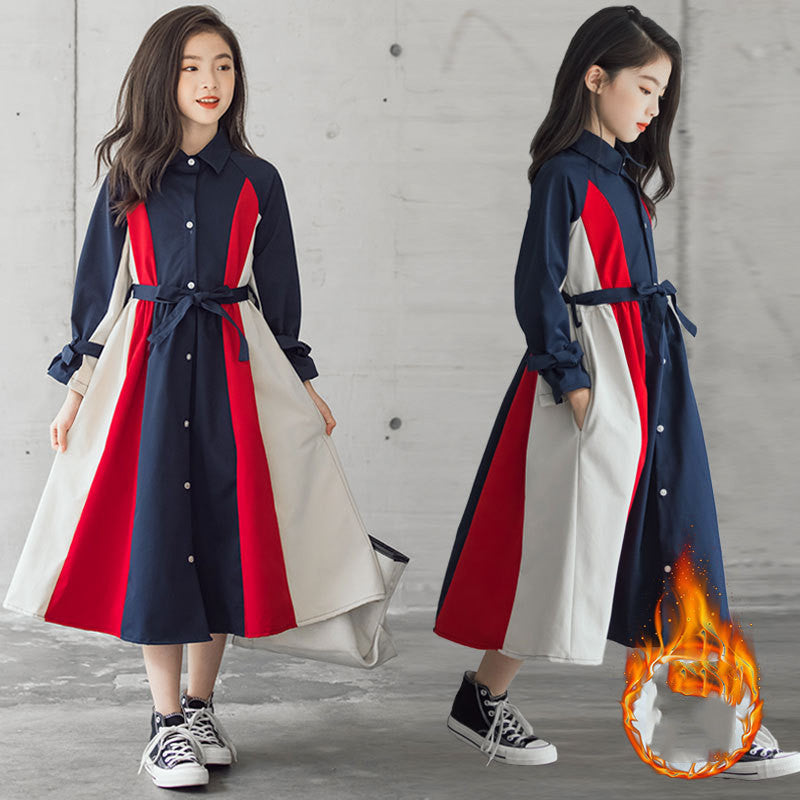 Girls' Multi-Color Patchwork A-Line Skirt