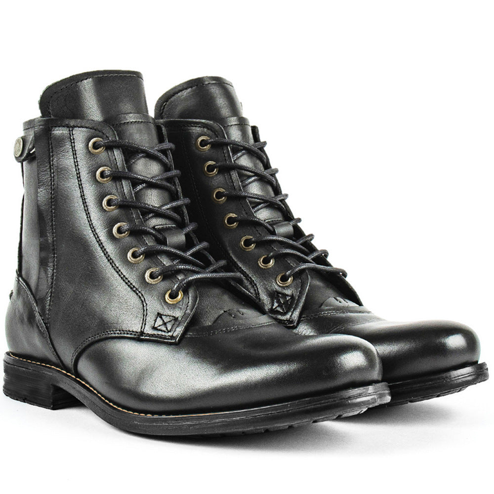 Side-Zipper Two-Tone Knight Boots
