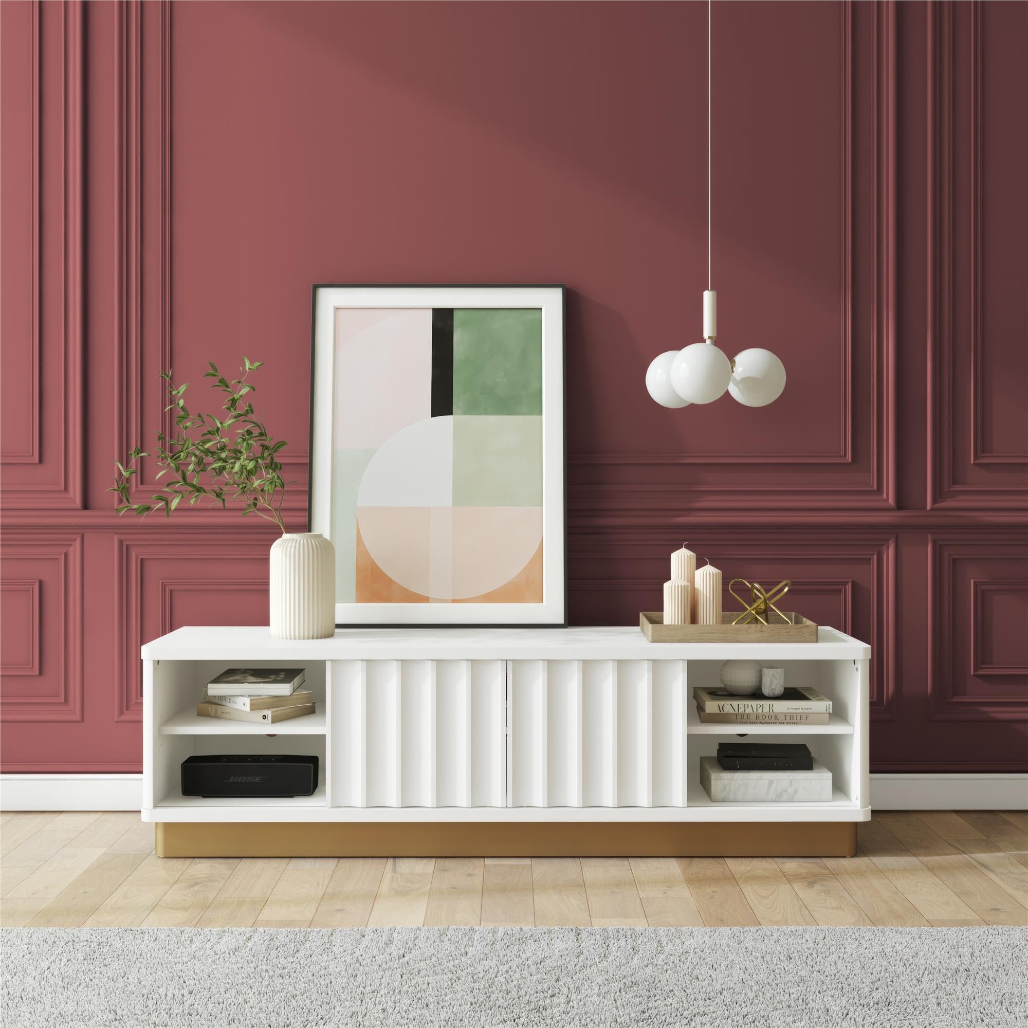 Rene Modern Scalloped TV Stand For TVs Up To 65inch
