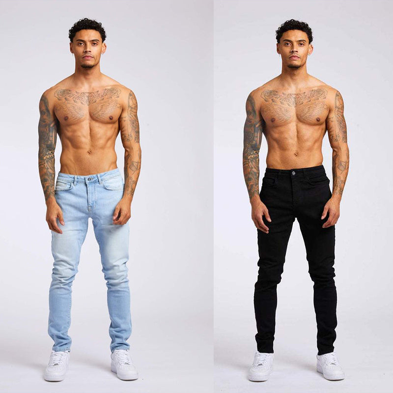 Men's Slim-Fit High-Waist Jeans