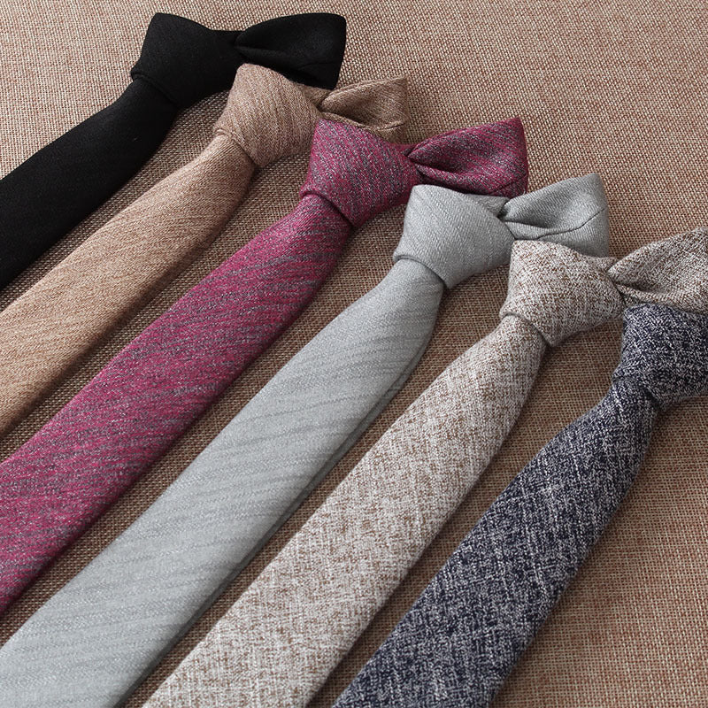 Solid Color 6cm Cotton Wedding Tie