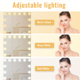 Vanity Desk with Lights, Makeup Vanity Desk with Mirror & Power Outlet, 3 Colors Lighting Adjustable Brightness, easy to assemble following the step-by-step instructions, 3 Drawers, White