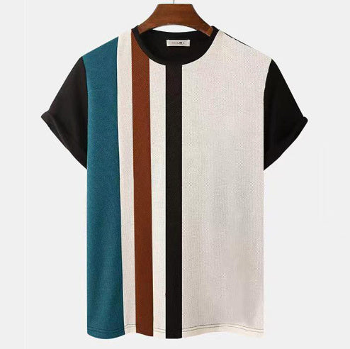 Striped 3D Print Mesh Tee — Geometric